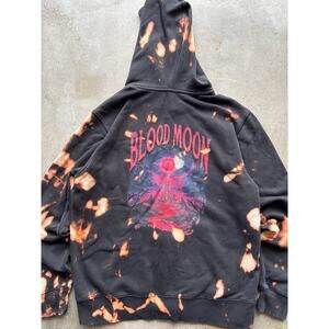 Magic The Gathering Wilds of Eldraine Blood Moon Bleach dyed zip up hoodie Large